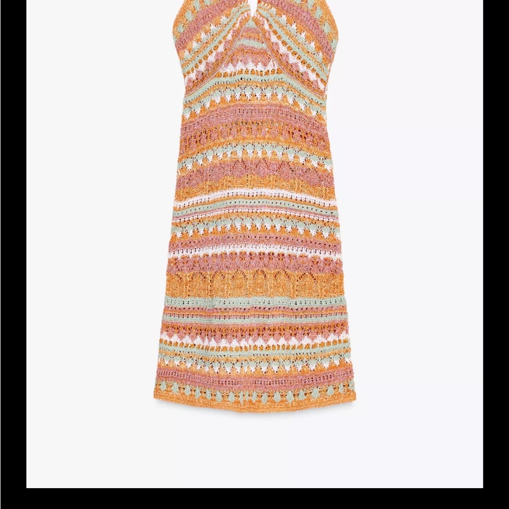 Colorful Crochet Mini Dress - Picture 3 of 4